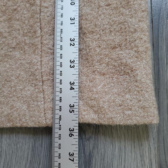 Rachel Zoe Coat Womens Large Tan Wool Blend Single Button Long Overcoat Classic - Picture 6 of 8